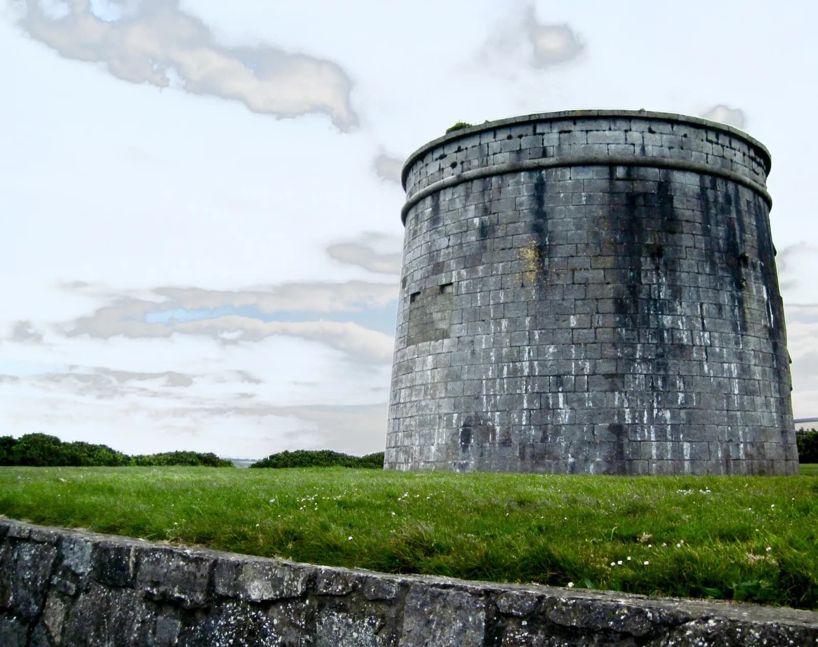 The Martello tower on Red Island in Skerries, looking across the strand