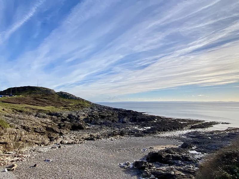 Limeslade Bay at low water under Tutt Head, on the coast path from Mumbles to Langland